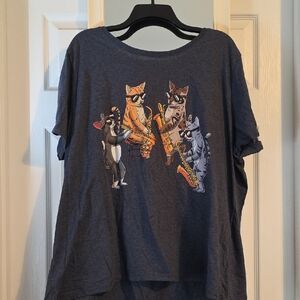 Dark Gray Cats With Saxophone Band Tee